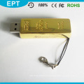 Newest Design Golden USB Flash Drive Pen Drive 8GB 16GB Gold Bar USB 2.0 Flash Memory Pendrive